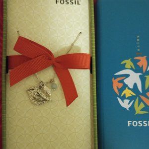 Fossil bird necklace